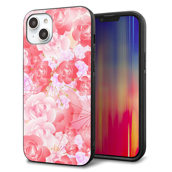 iPhone14 Plus 強化ガラス&TPUスマホケース ガラプリ【VA817 はんなり色の華】