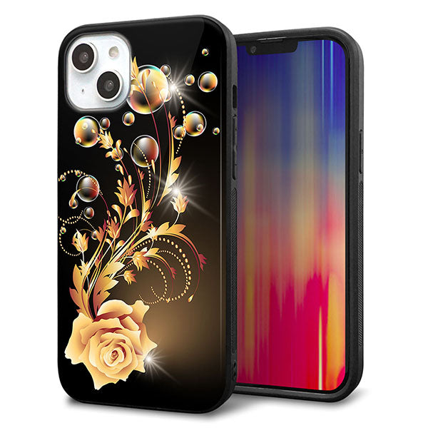 iPhone14 Plus 強化ガラス&TPUスマホケース ガラプリ【VA823 気高きバラ】