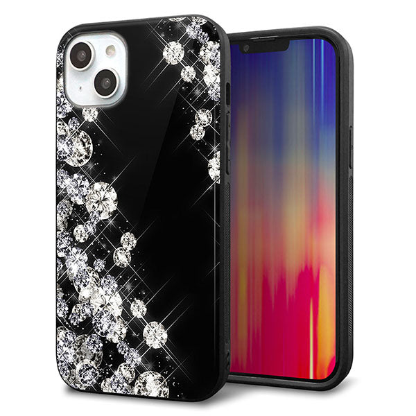 iPhone14 Plus 強化ガラス&TPUスマホケース ガラプリ【VA871 ダイヤモンドフレーム】