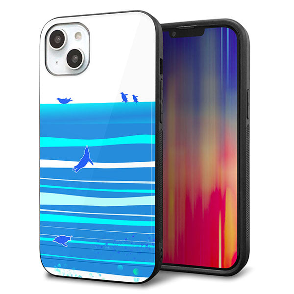 iPhone14 Plus 強化ガラス&TPUスマホケース ガラプリ【YB920 ペンギン01】