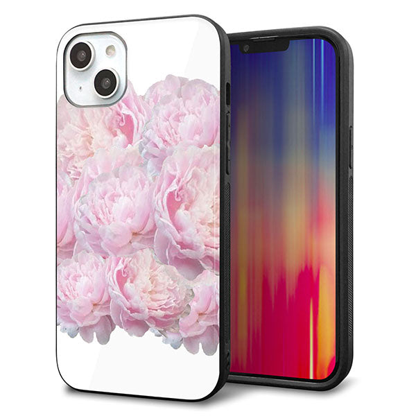 iPhone14 Plus 強化ガラス&TPUスマホケース ガラプリ【YI885 フラワー6】