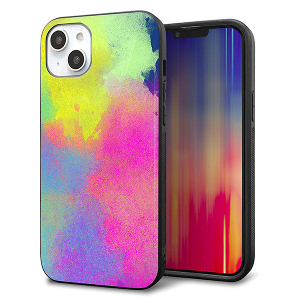 iPhone14 Plus 強化ガラス&TPUスマホケース ガラプリ【YJ294 デザイン色彩】