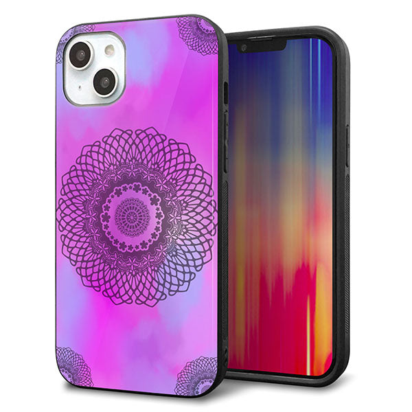 iPhone14 Plus 強化ガラス&TPUスマホケース ガラプリ【YJ344 レース】