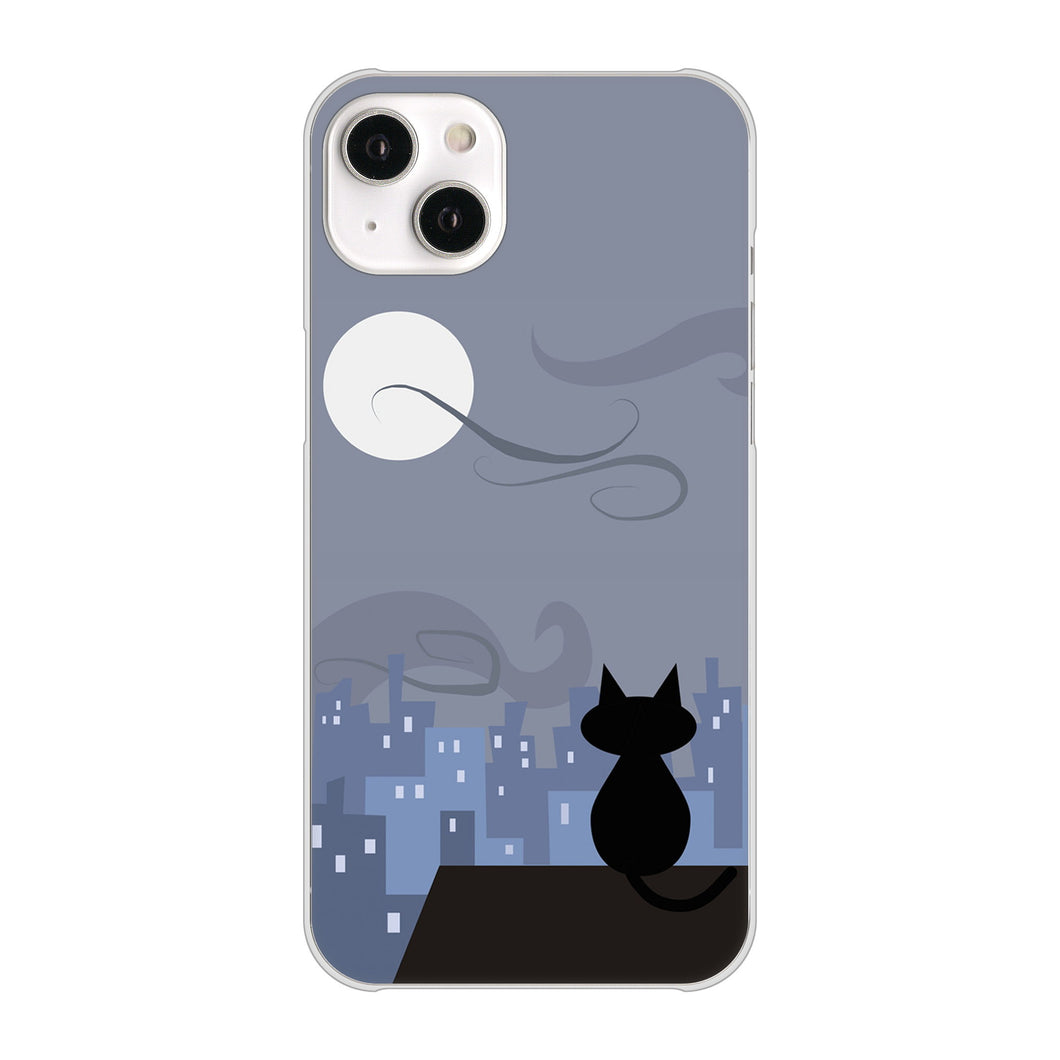 iPhone14 Plus 高画質仕上げ 背面印刷 ハードケース【012 屋根の上のねこ】