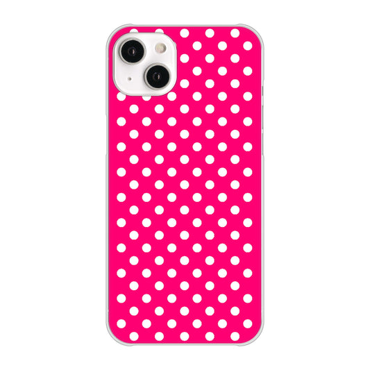 iPhone14 Plus 高画質仕上げ 背面印刷 ハードケース【056 シンプル柄（水玉） ピンク】