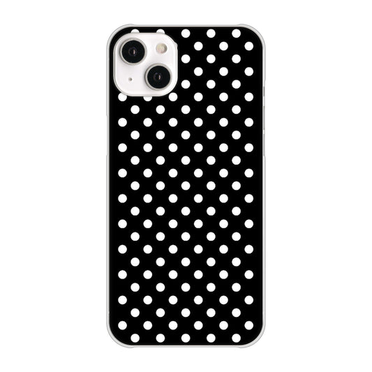 iPhone14 Plus 高画質仕上げ 背面印刷 ハードケース【059 シンプル柄(水玉) ブラック】