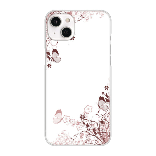 iPhone14 Plus 高画質仕上げ 背面印刷 ハードケース【142 桔梗と桜と蝶】