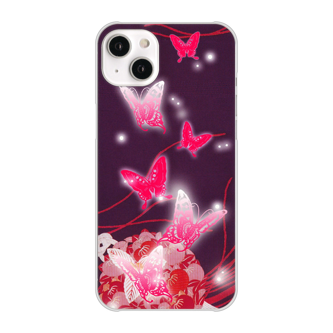iPhone14 Plus 高画質仕上げ 背面印刷 ハードケース【251 紅の蝶】