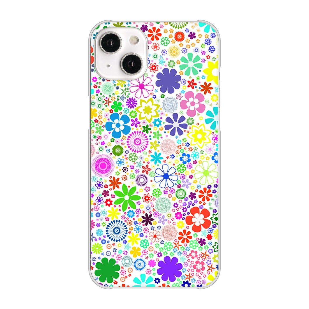 iPhone14 Plus 高画質仕上げ 背面印刷 ハードケース【308 フラワーミックス】