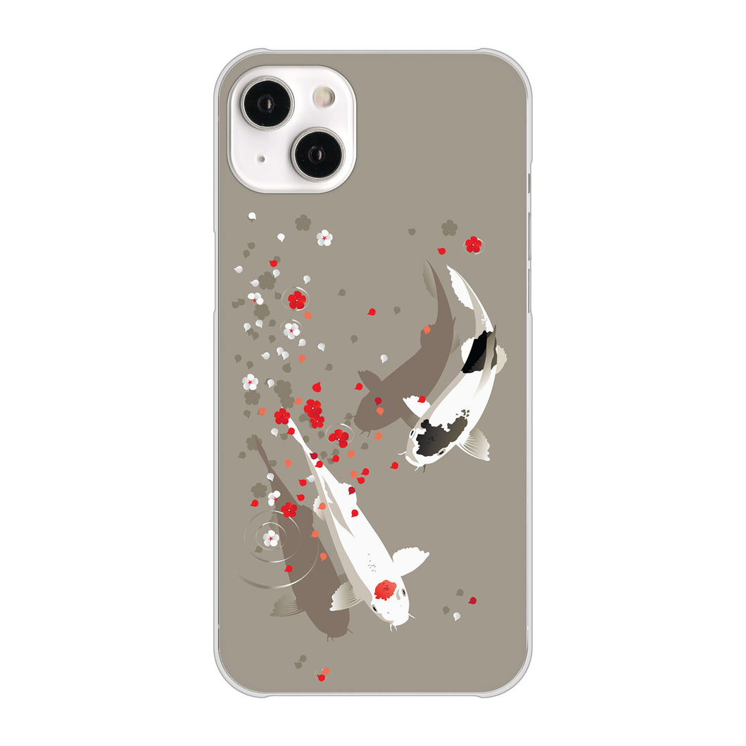 iPhone14 Plus 高画質仕上げ 背面印刷 ハードケース【367 よりそう鯉】