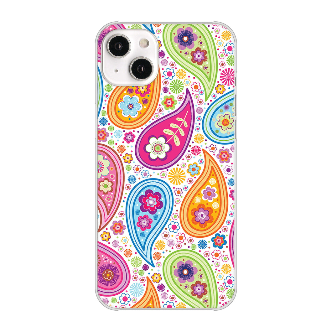 iPhone14 Plus 高画質仕上げ 背面印刷 ハードケース【378 カラフルペイズリー】