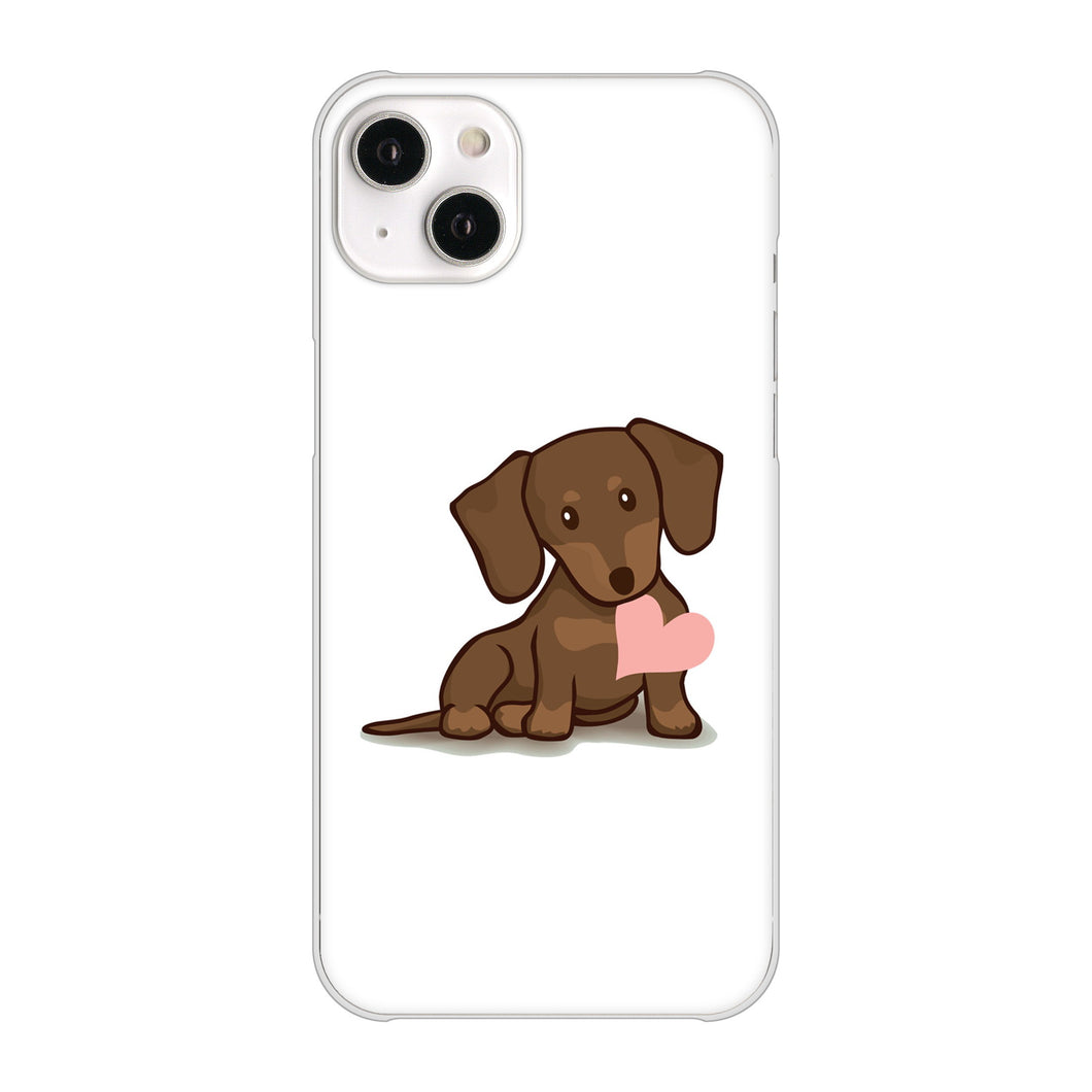 iPhone14 Plus 高画質仕上げ 背面印刷 ハードケース【394 I love ダックス】