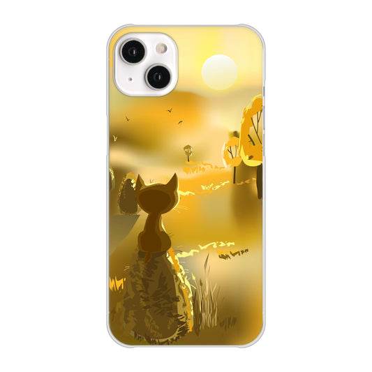 iPhone14 Plus 高画質仕上げ 背面印刷 ハードケース【400 たそがれの猫】