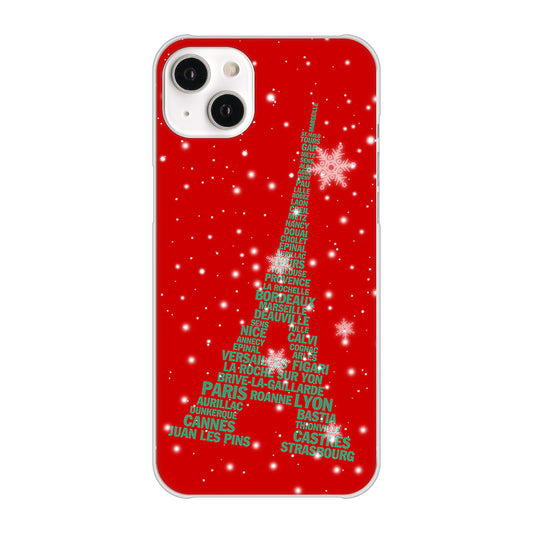 iPhone14 Plus 高画質仕上げ 背面印刷 ハードケース【527 エッフェル塔red-gr】