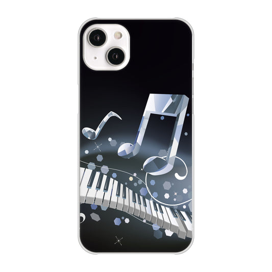 iPhone14 Plus 高画質仕上げ 背面印刷 ハードケース【575 鍵盤に踊る音】