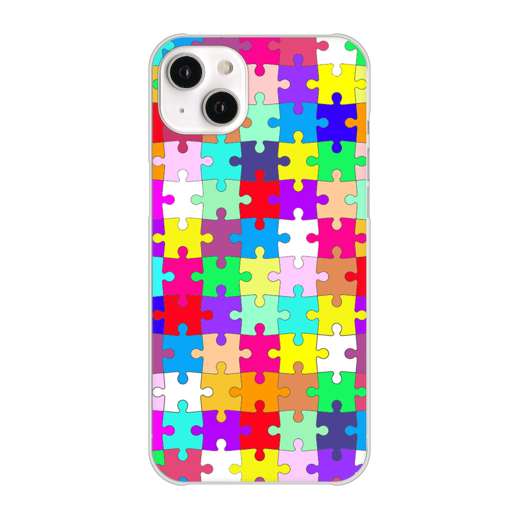 iPhone14 Plus 高画質仕上げ 背面印刷 ハードケース【727 カラフルパズル】