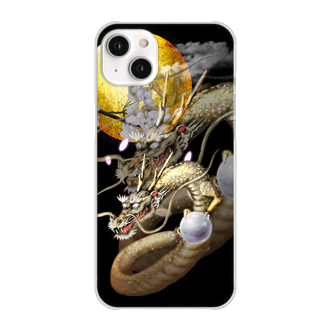 iPhone14 Plus 高画質仕上げ 背面印刷 ハードケース【1003 月と龍】