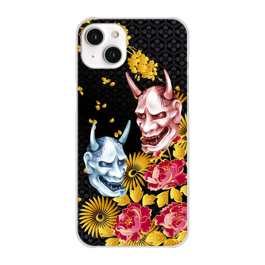 iPhone14 Plus 高画質仕上げ 背面印刷 ハードケース【1024 般若と牡丹2】