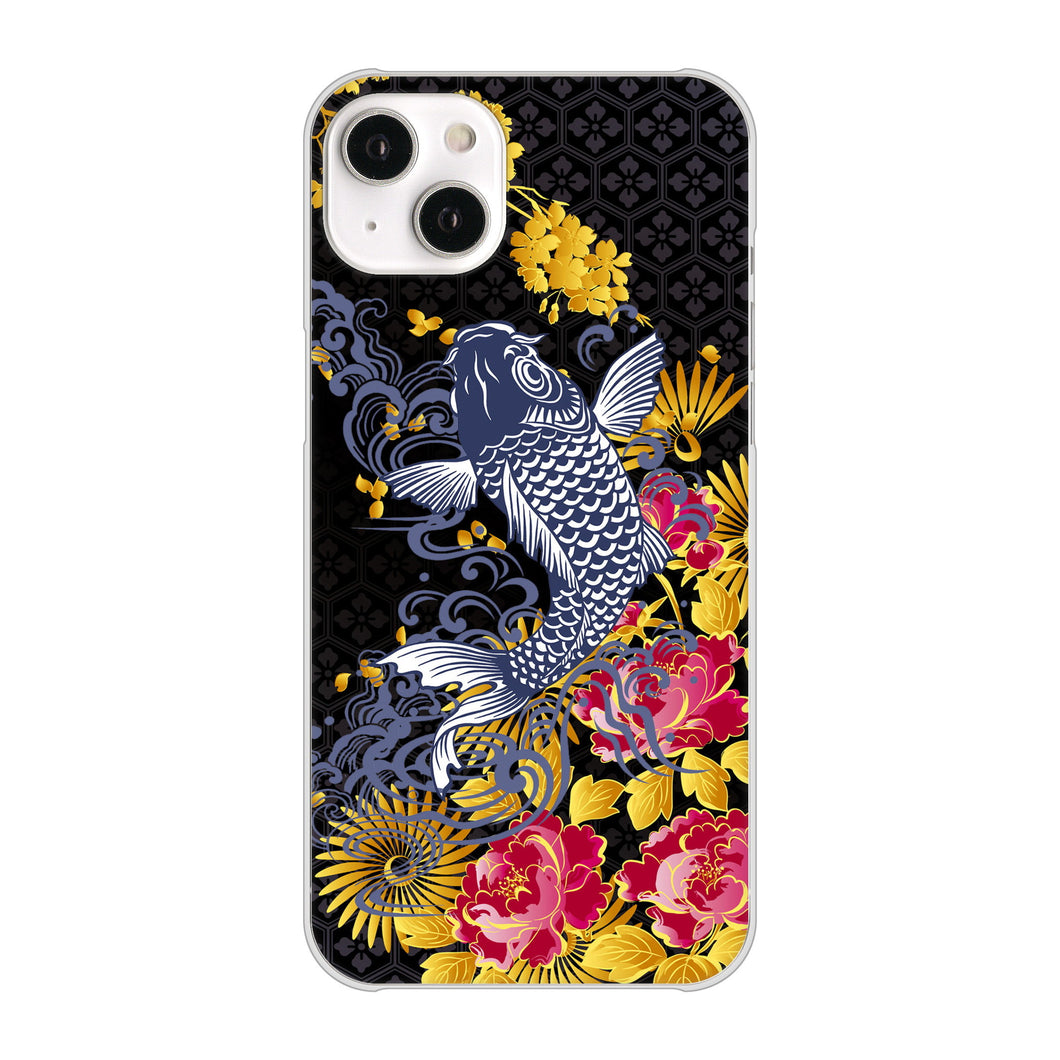 iPhone14 Plus 高画質仕上げ 背面印刷 ハードケース【1028 牡丹と鯉】