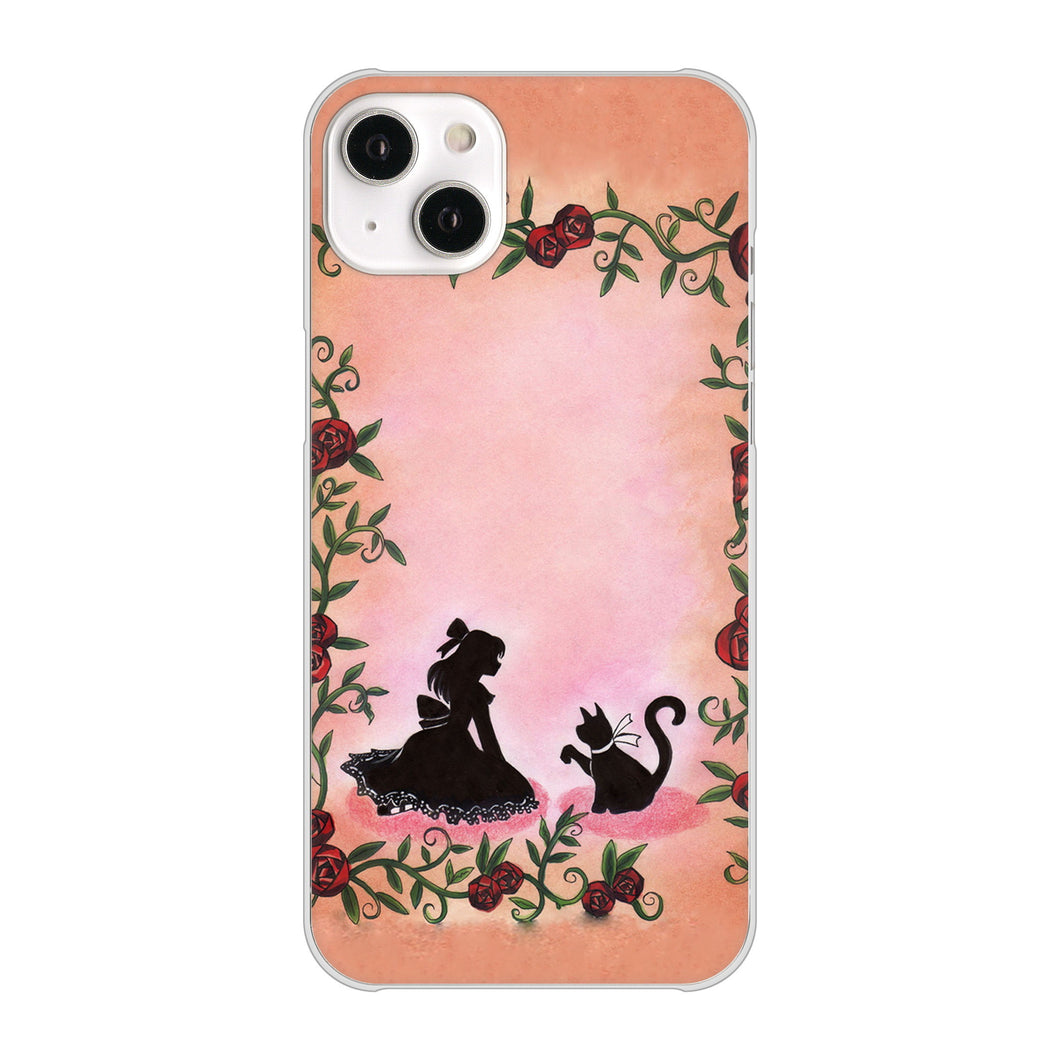 iPhone14 Plus 高画質仕上げ 背面印刷 ハードケース【1096 お姫様とネコ(カラー)】