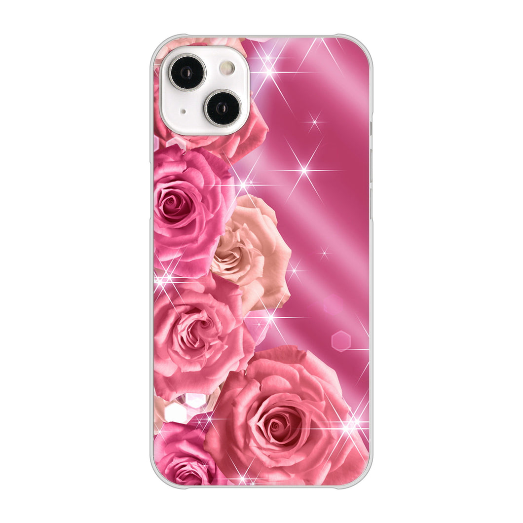 iPhone14 Plus 高画質仕上げ 背面印刷 ハードケース【1182 ピンクの薔薇に誘われて】