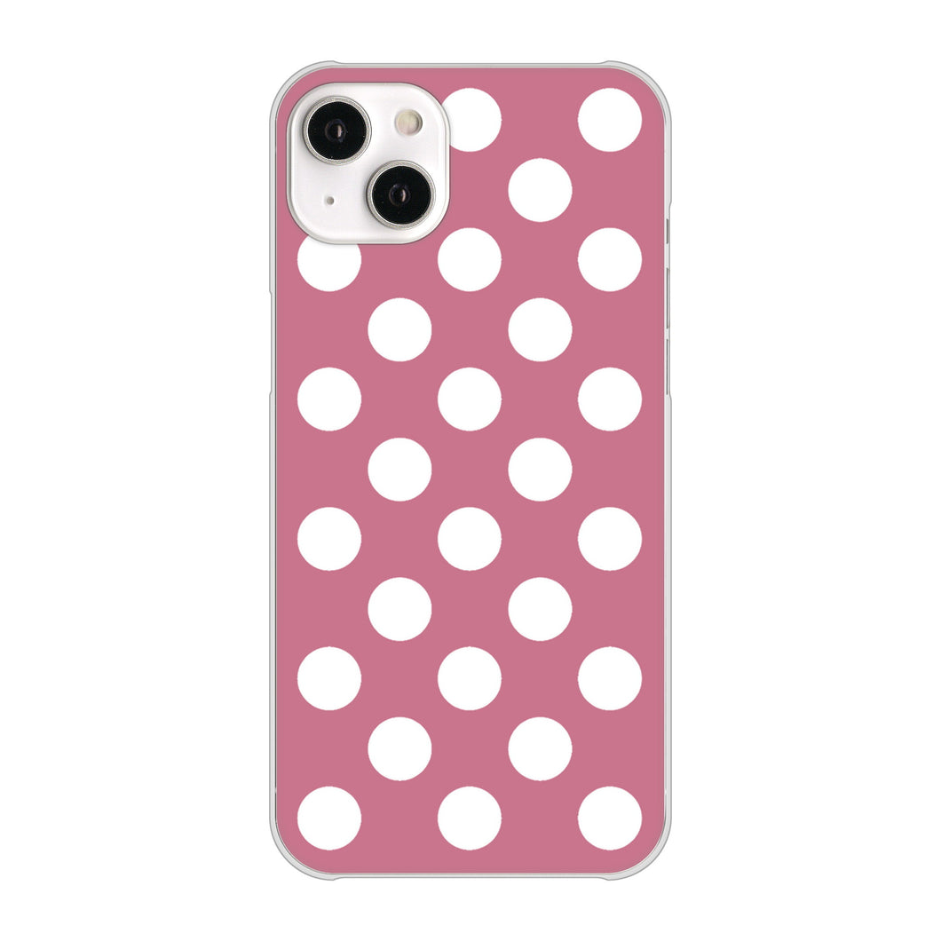 iPhone14 Plus 高画質仕上げ 背面印刷 ハードケース【1355 シンプルビッグ白薄ピンク】