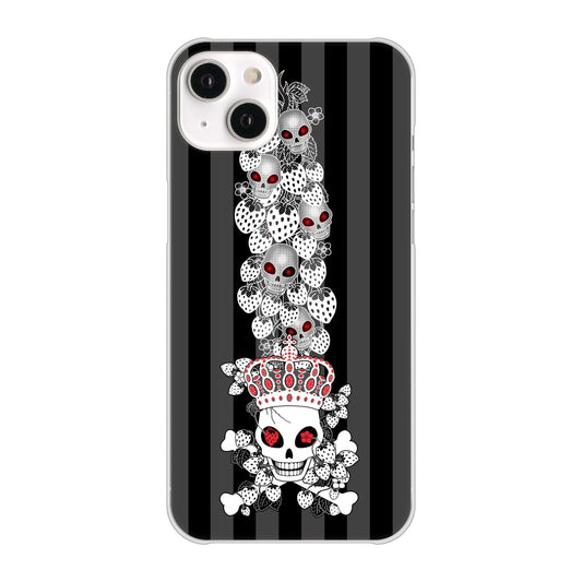 iPhone14 Plus 高画質仕上げ 背面印刷 ハードケース【AG802 苺骸骨王冠蔦(黒)】