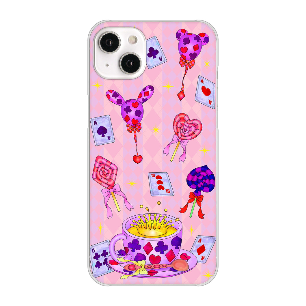 iPhone14 Plus 高画質仕上げ 背面印刷 ハードケース【AG817 トランプティー(ピンク)】