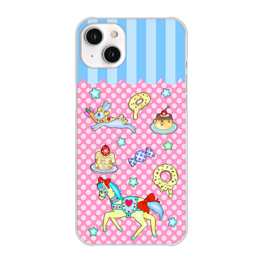 iPhone14 Plus 高画質仕上げ 背面印刷 ハードケース【AG827 メリーゴーランド(ピンク)】
