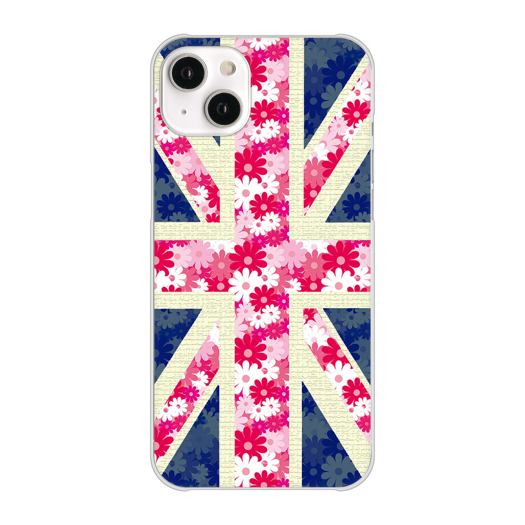 iPhone14 Plus 高画質仕上げ 背面印刷 ハードケース【EK894 ユニオンジャックフラワー】