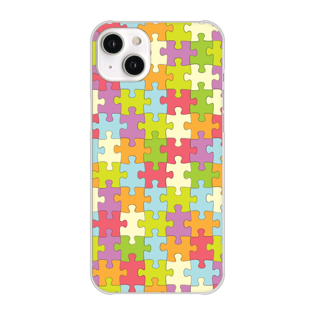 iPhone14 Plus 高画質仕上げ 背面印刷 ハードケース【IB902 ジグソーパズル_カラフル】