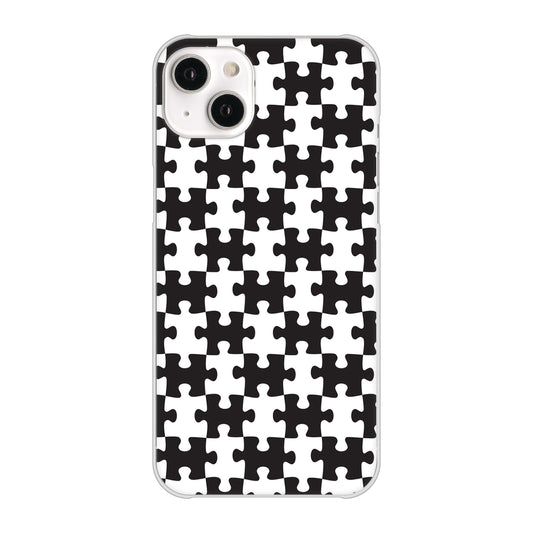 iPhone14 Plus 高画質仕上げ 背面印刷 ハードケース【IB903 ジグソーパズル_モノトーン】
