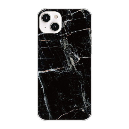 iPhone14 Plus 高画質仕上げ 背面印刷 ハードケース【KM867 大理石BK】