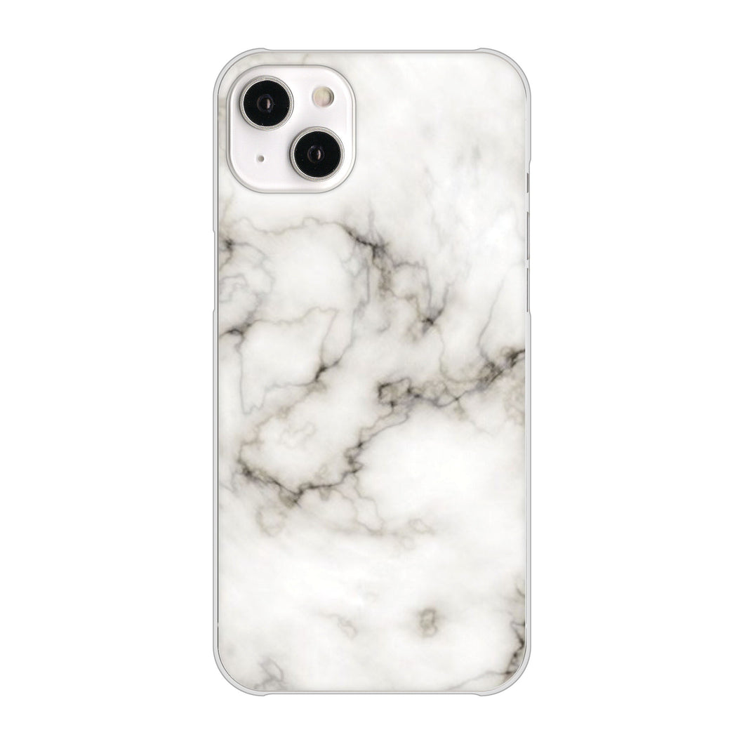 iPhone14 Plus 高画質仕上げ 背面印刷 ハードケース【KM871 大理石WH】