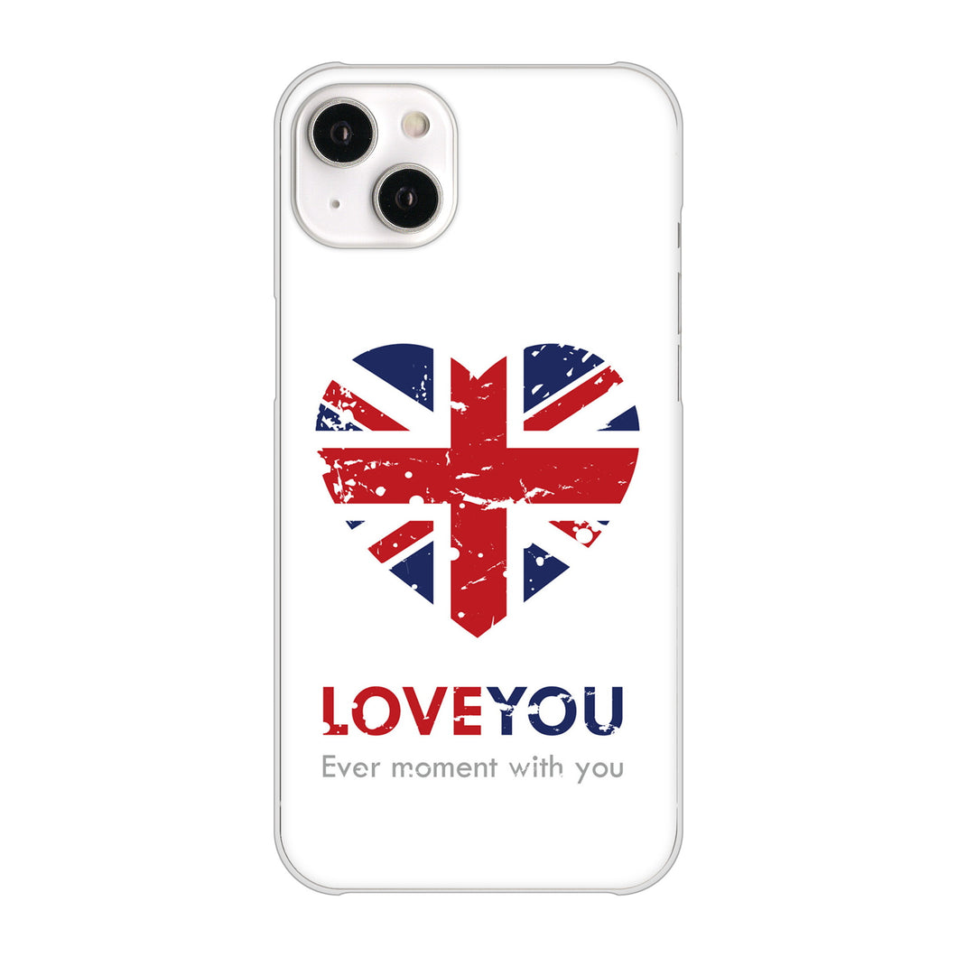 iPhone14 Plus 高画質仕上げ 背面印刷 ハードケース【SC803 ユニオンジャック ハートビンテージ】