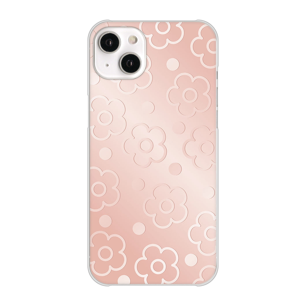 iPhone14 Plus 高画質仕上げ 背面印刷 ハードケース【SC843 エンボス風デイジーシンプル(ローズピンク)】