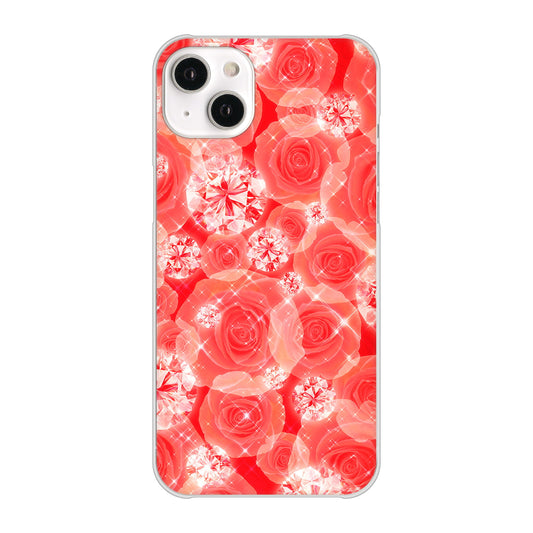 iPhone14 Plus 高画質仕上げ 背面印刷 ハードケース【VA816 ダイヤモンドとバラ】