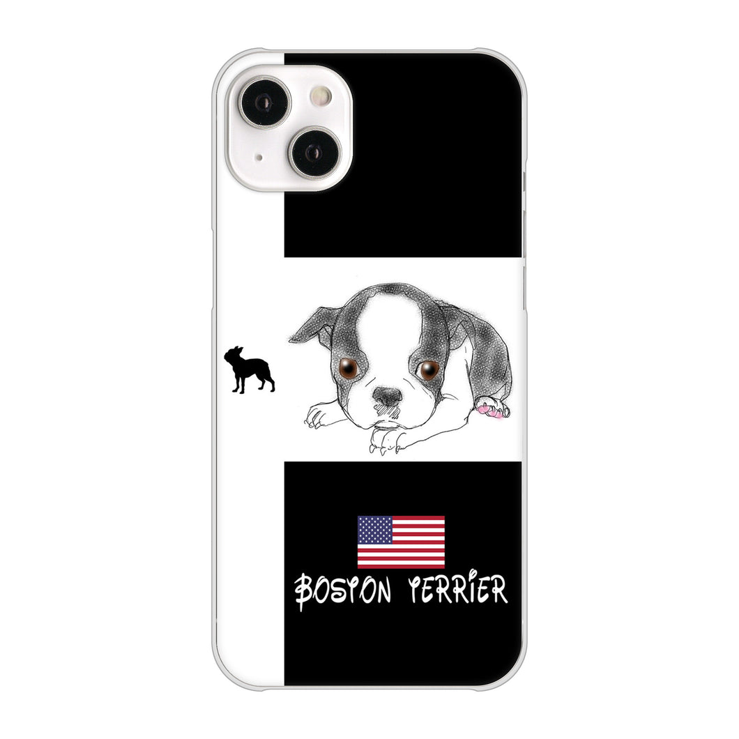 iPhone14 Plus 高画質仕上げ 背面印刷 ハードケース【YD854 ボストンテリア05】