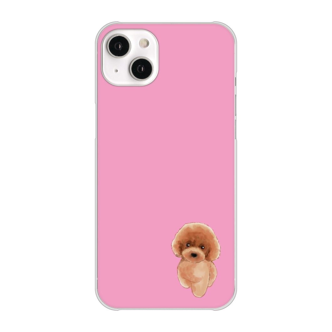 iPhone14 Plus 高画質仕上げ 背面印刷 ハードケース【YJ049 トイプードルレッド(ピンク)】