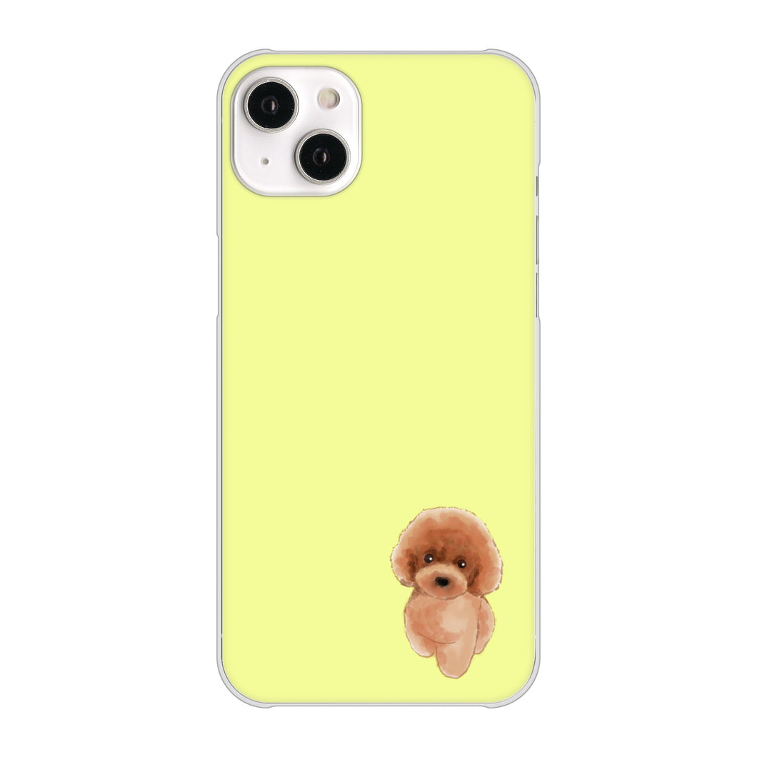iPhone14 Plus 高画質仕上げ 背面印刷 ハードケース【YJ051 トイプードルレッド(イエロー)】