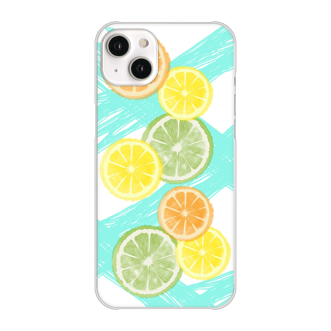 iPhone14 Plus 高画質仕上げ 背面印刷 ハードケース【YJ183 オレンジライム】