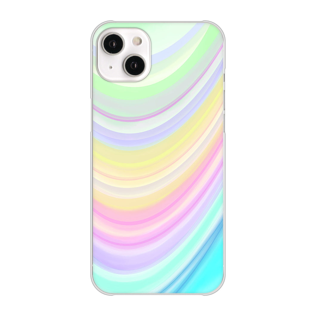 iPhone14 Plus 高画質仕上げ 背面印刷 ハードケース【YJ312 カラー レインボー】