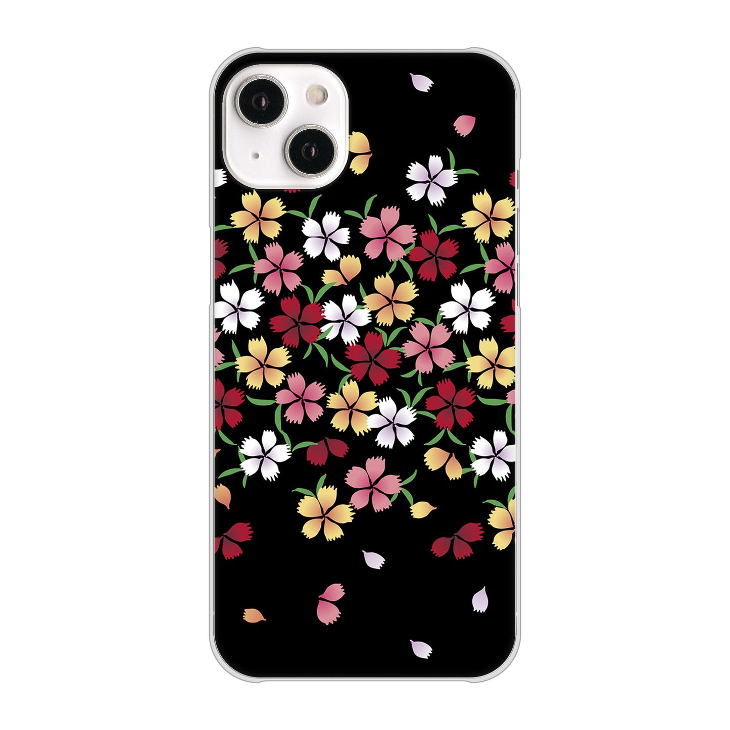 iPhone14 Plus 高画質仕上げ 背面印刷 ハードケース【YJ323 和柄 なでしこ】