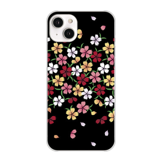 iPhone14 Plus 高画質仕上げ 背面印刷 ハードケース【YJ323 和柄 なでしこ】