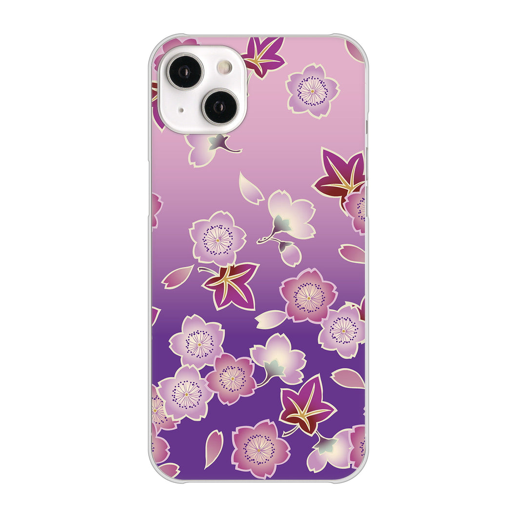 iPhone14 Plus 高画質仕上げ 背面印刷 ハードケース【YJ324 和柄 桜 もみじ】