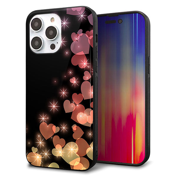 iPhone14 Pro Max 強化ガラス&TPUスマホケース ガラプリ【020 夜のきらめきハート】