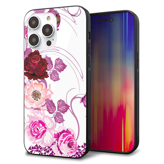 iPhone14 Pro Max 強化ガラス&TPUスマホケース ガラプリ【116 6月のバラ】