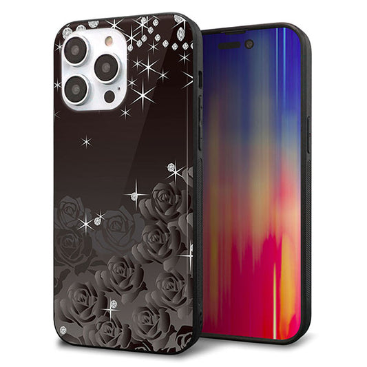 iPhone14 Pro Max 強化ガラス&TPUスマホケース ガラプリ【327 薔薇とダイヤモンド】