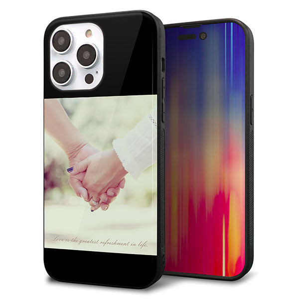 iPhone14 Pro Max 強化ガラス&TPUスマホケース ガラプリ【KM875 カップル】