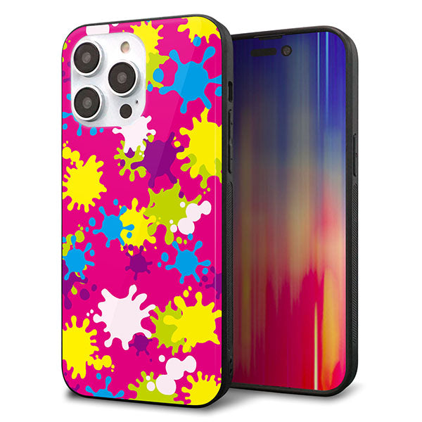 iPhone14 Pro Max 強化ガラス&TPUスマホケース ガラプリ【MA876 ペイントピンク】